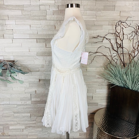 Free People NWT Ivory Verona Lace Cut Out Dress - Picture 5 of 14